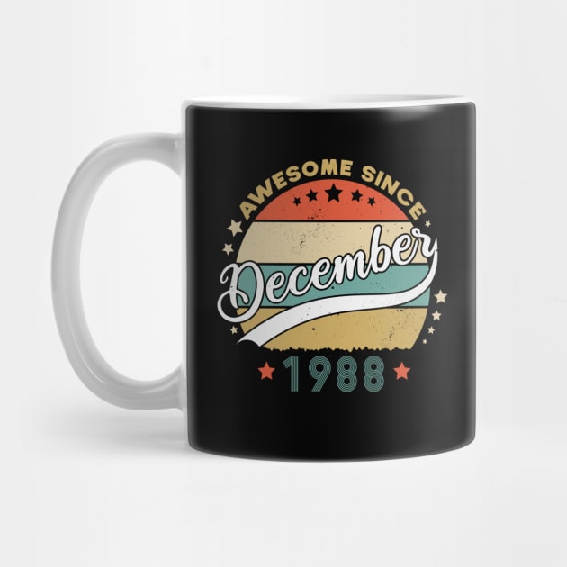 Awesome Since December 1988 Birthday Retro Sunset Vintage by SbeenShirts